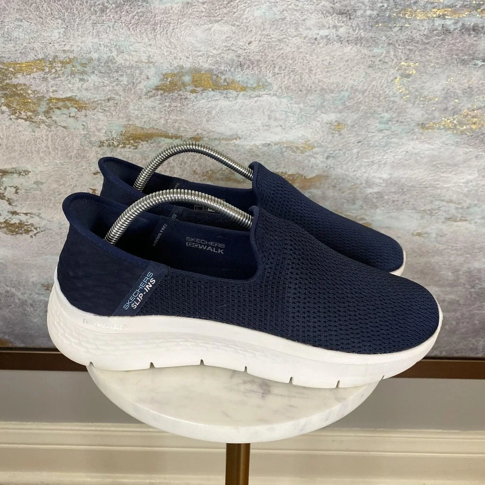 Skechers Slip-ins Shoes Womens Size 10 Blue Mesh Walking Sneakers SN 124098